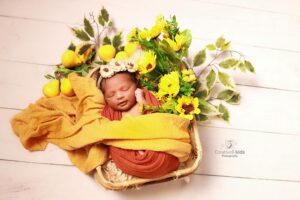 yellow theme newborn